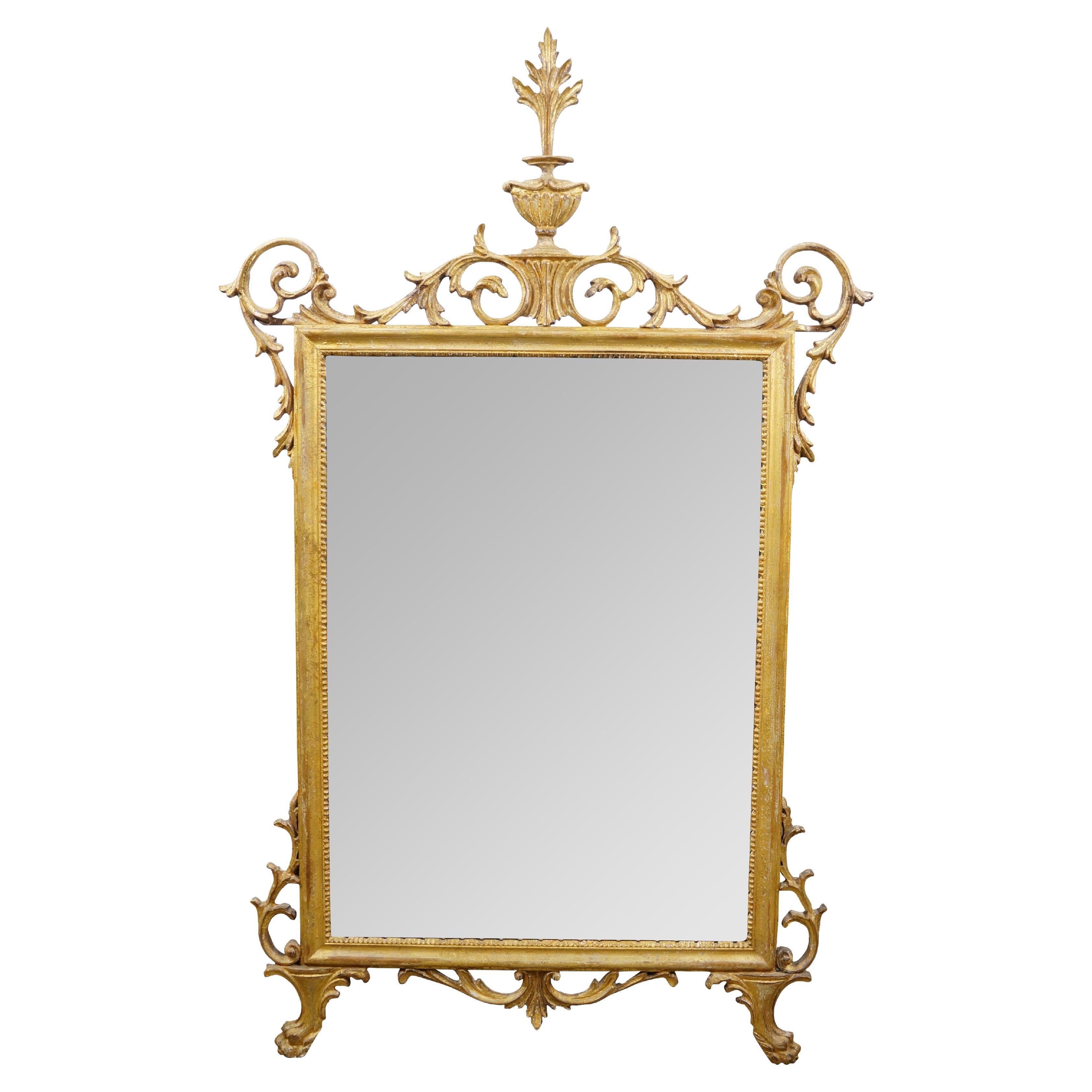 La Barge Italian Neoclassical Hollywood Regency Giltwood Vanity Mirror 32" For Sale