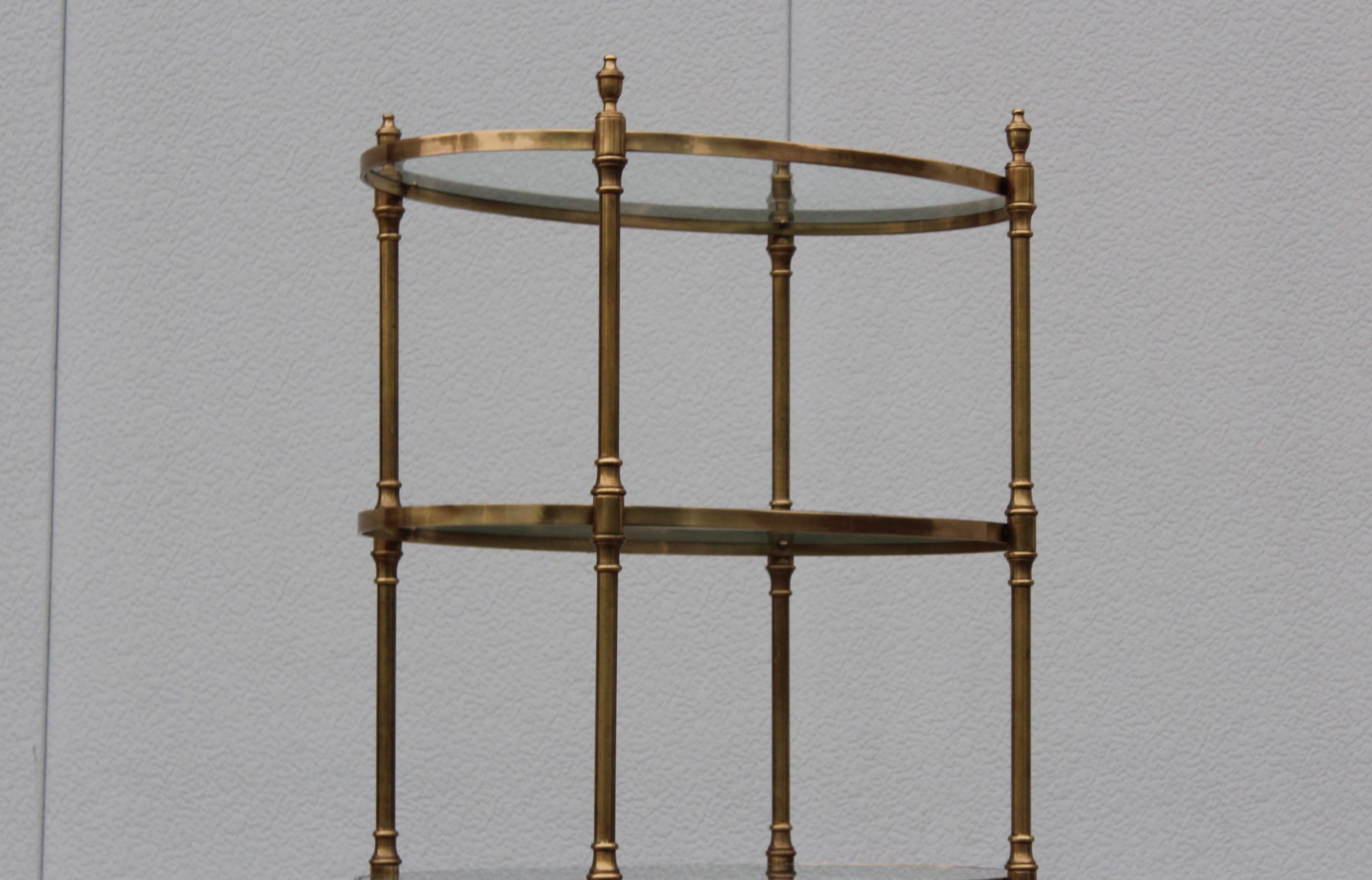 La Barge Oval Brass Etagere 3