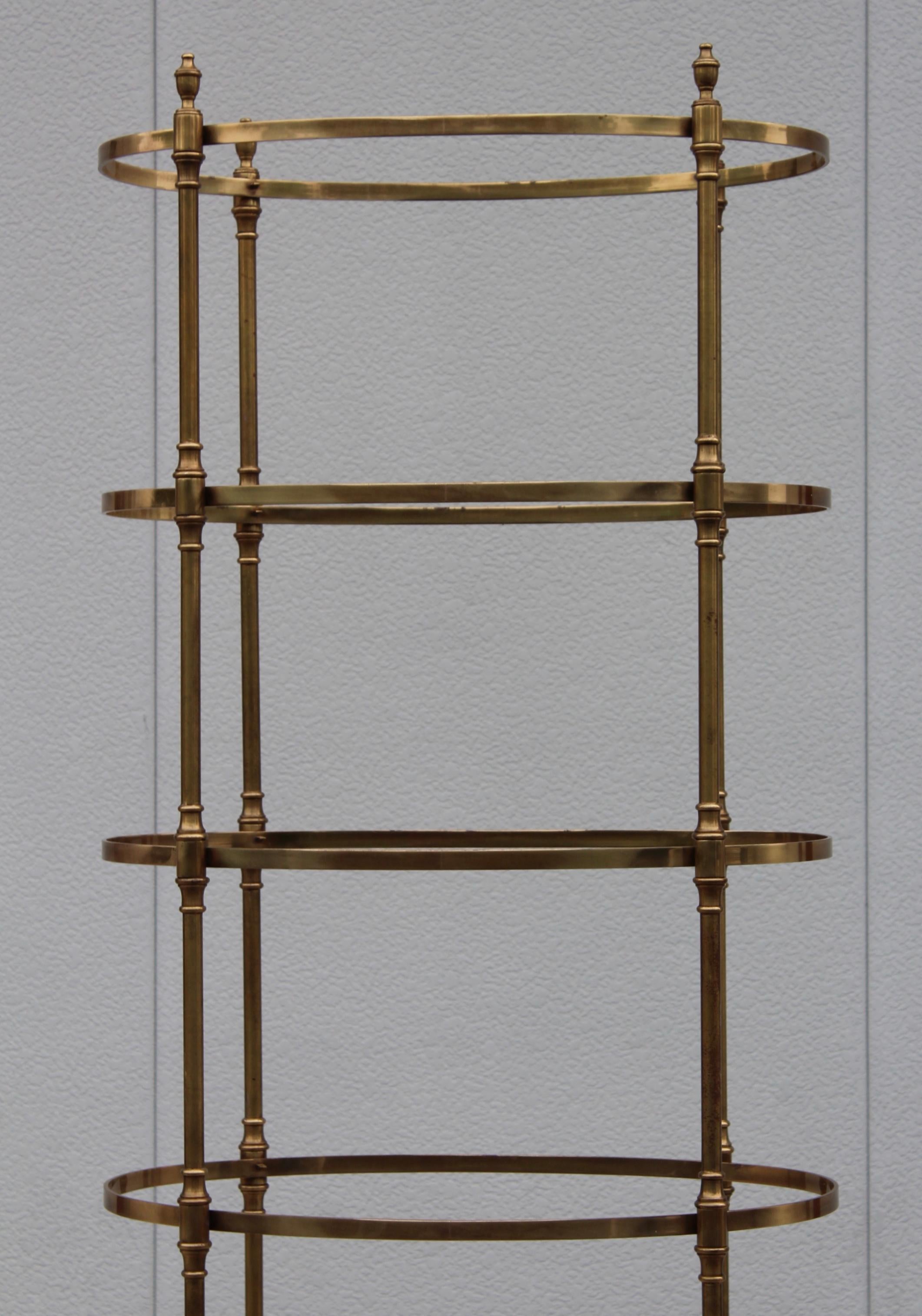 La Barge Oval Brass Etagere 6