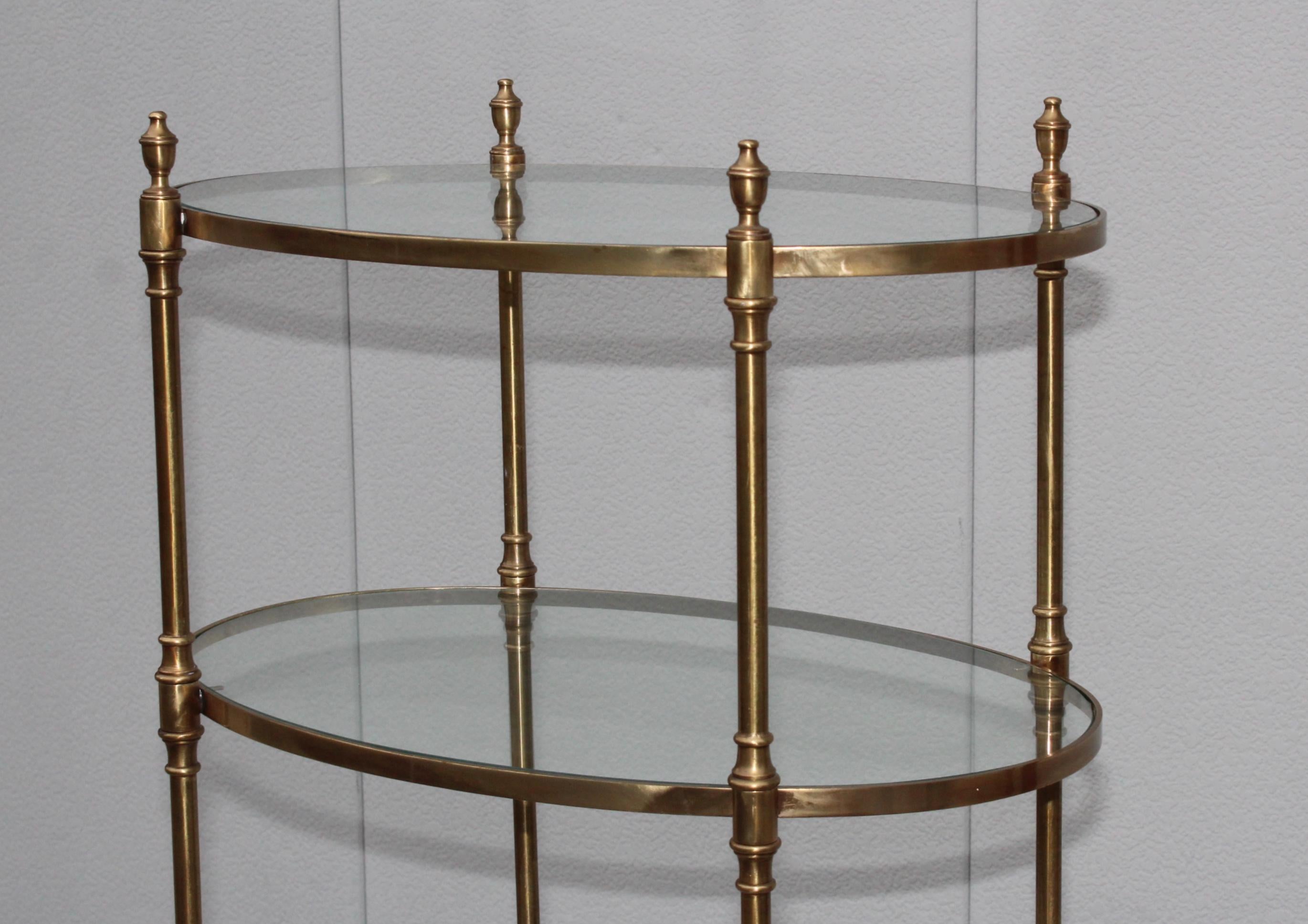 La Barge Oval Brass Etagere In Good Condition In New York, NY