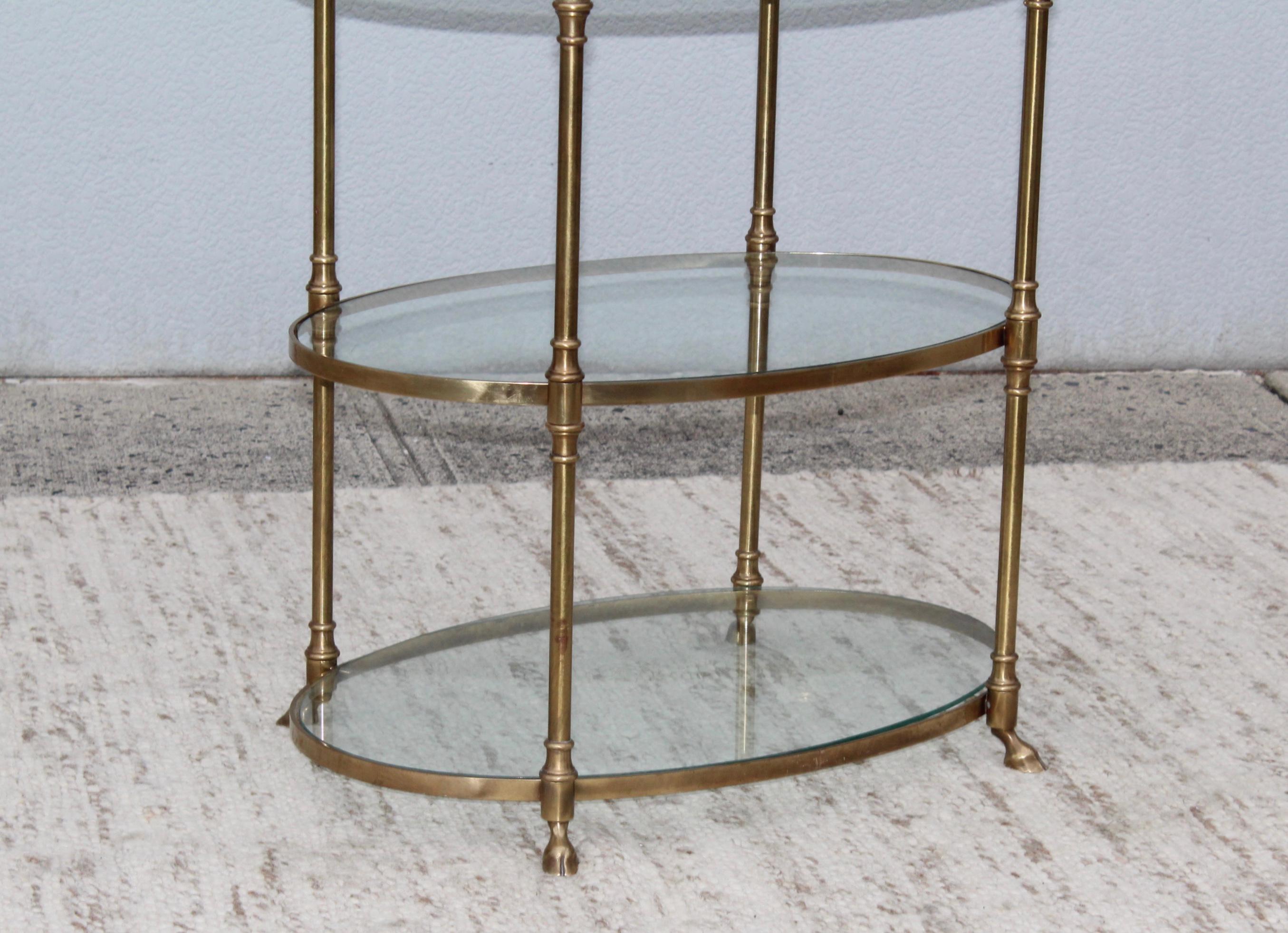 Mid-20th Century La Barge Oval Brass Etagere