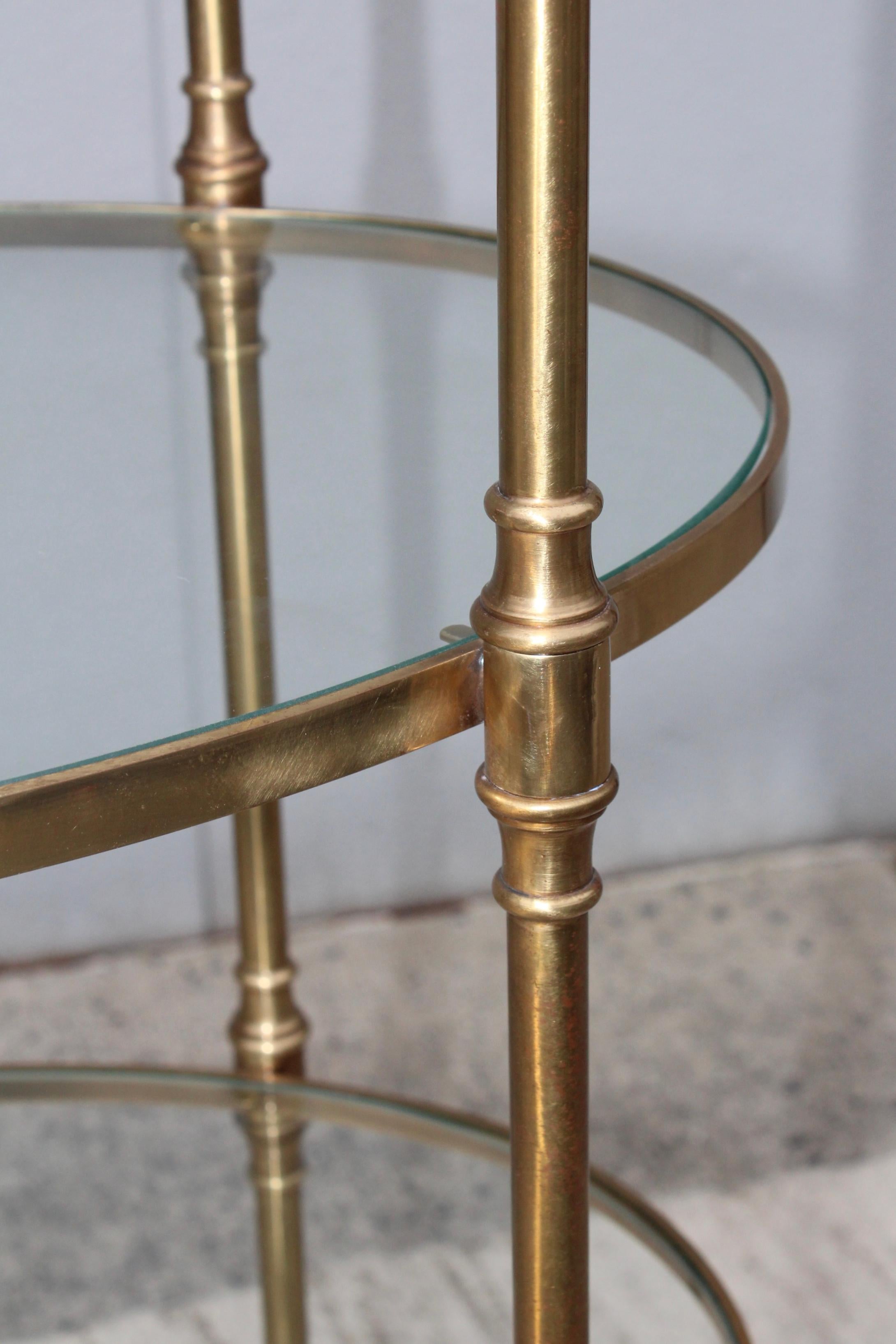 La Barge Oval Brass Etagere 1