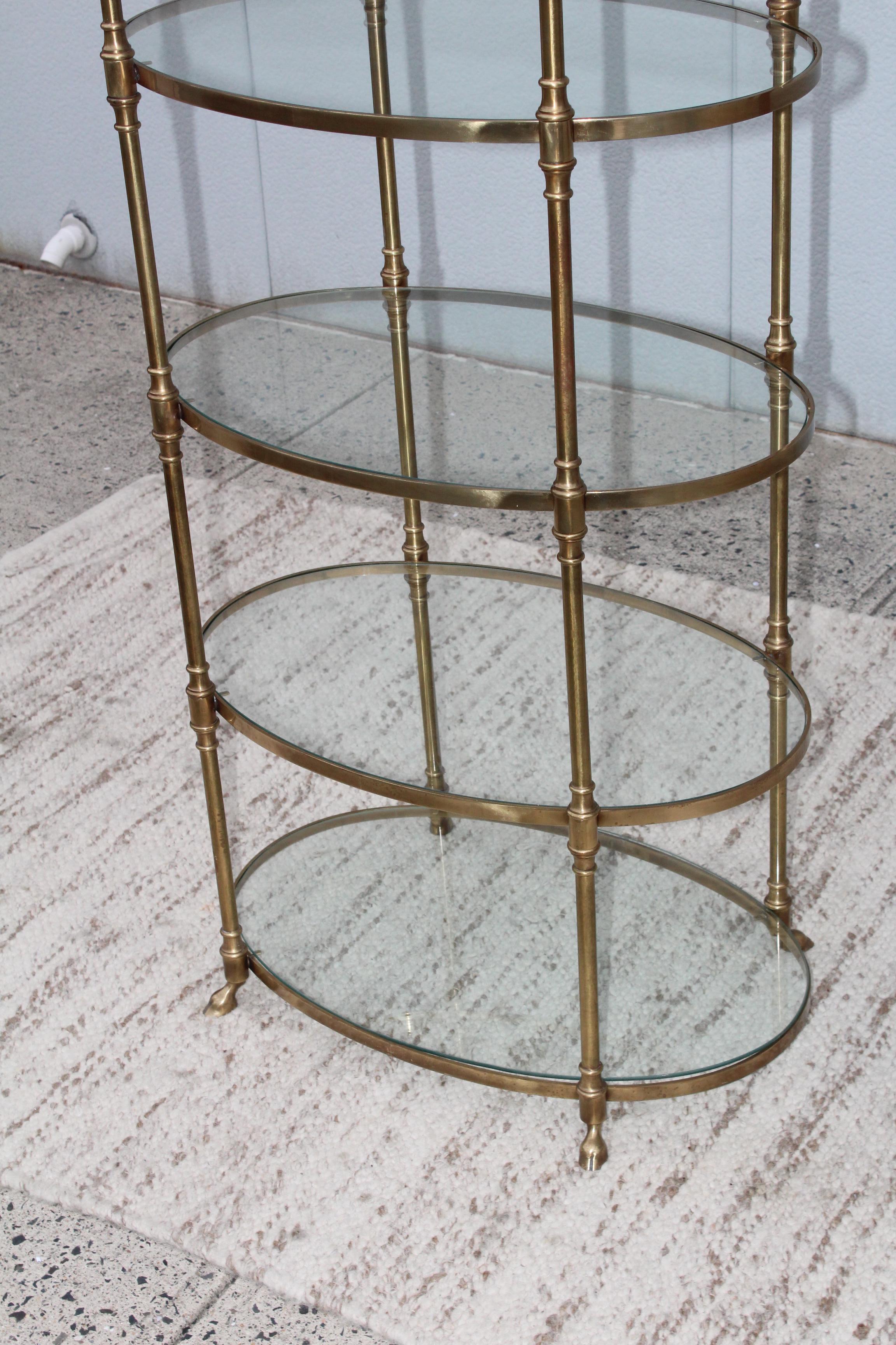 La Barge Oval Brass Etagere 2
