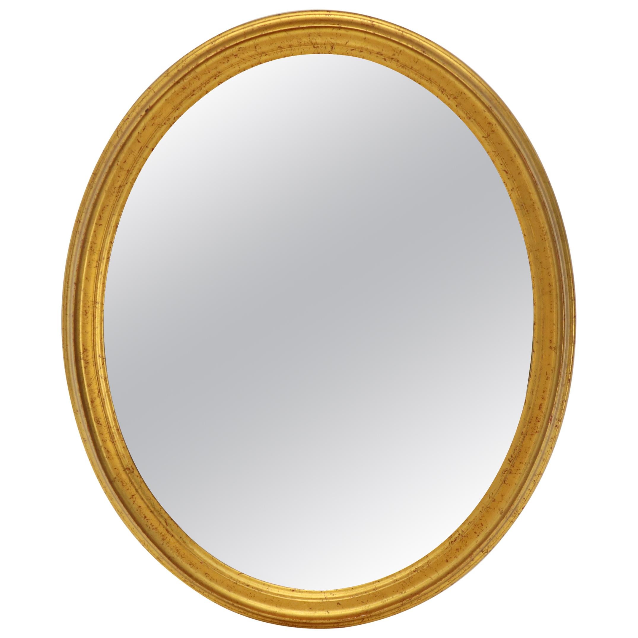La Barge Oval Gold Frame Wall Mirror