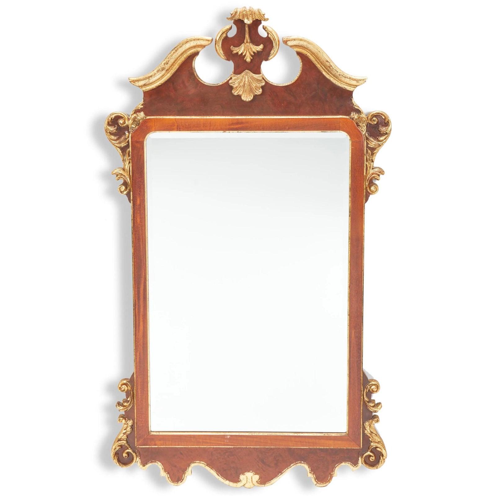 La Barge Regency Style Carved Italian Giltwood Wall Mirror with Acanthus Leaves In Good Condition In LOS ANGELES, CA