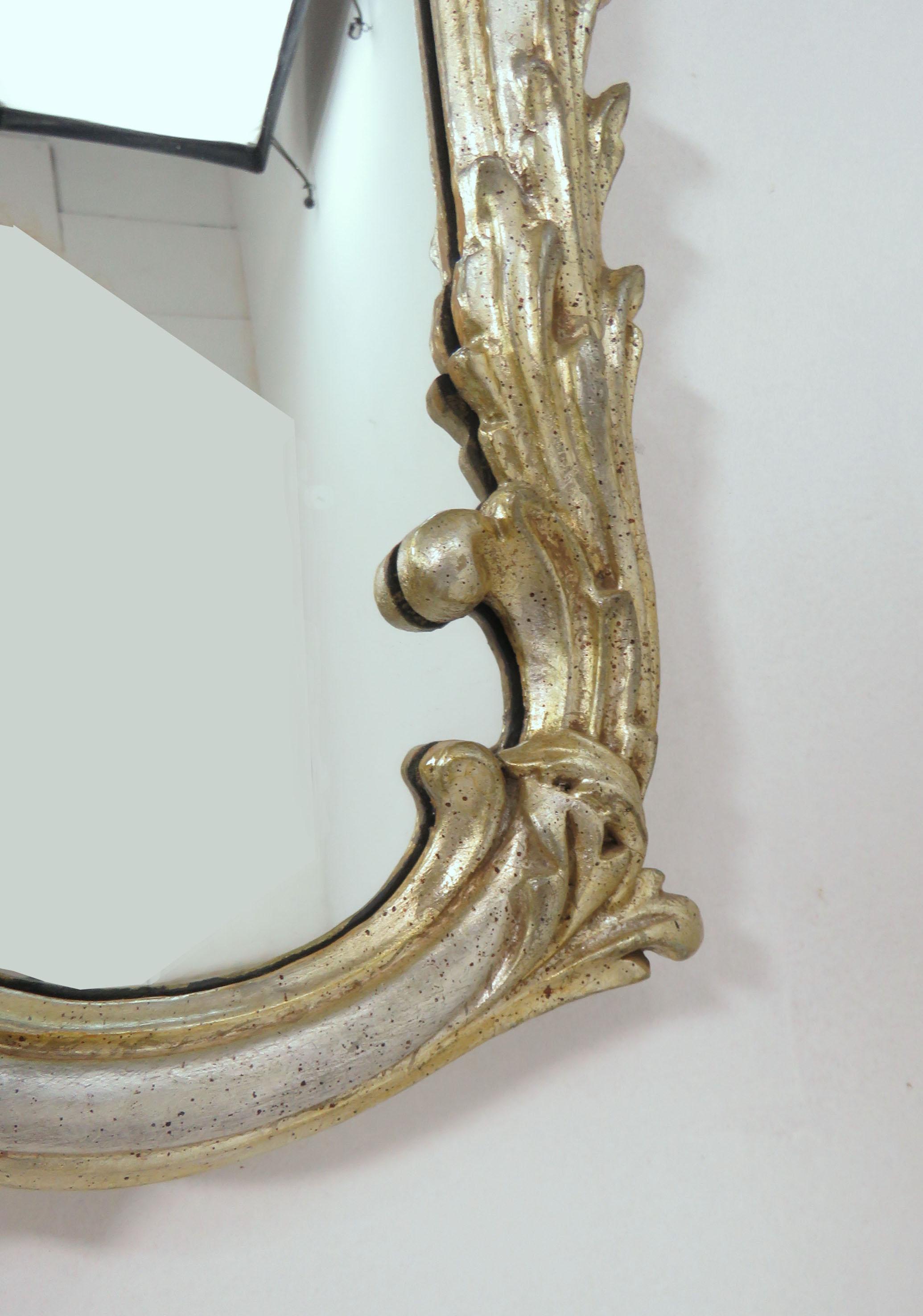La Barge Silver Giltwood Wall Mirror, Made in Italy, circa 1960s 2
