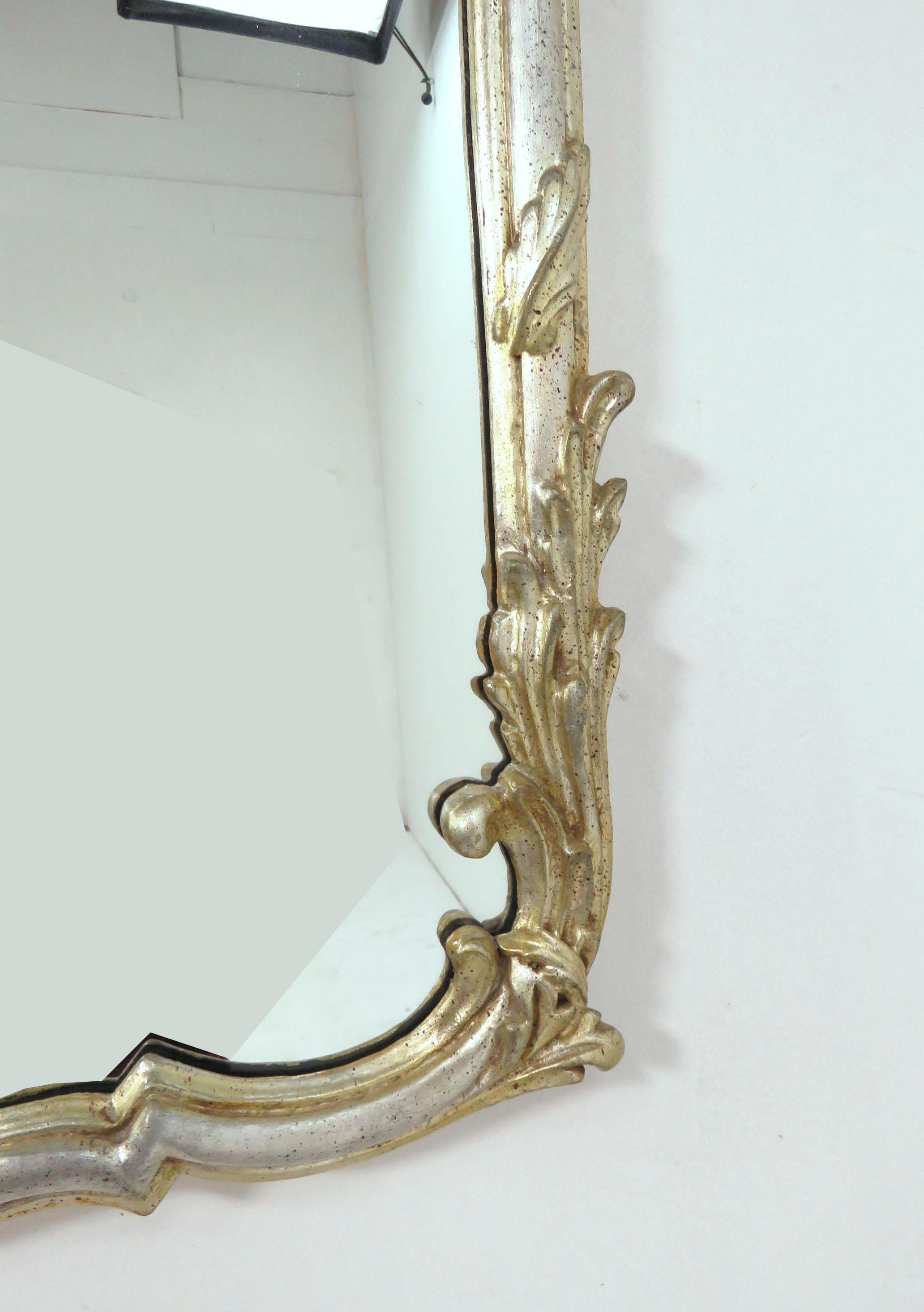 La Barge Silver Giltwood Wall Mirror, Made in Italy, circa 1960s 1