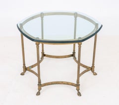 La Barge Style Glass Top and Brass Table