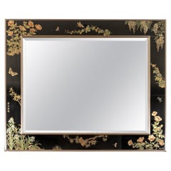 La Barge Vintage Reverse Hand Painted Chinoiserie Mirror, Signed & Dated