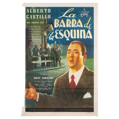 Vintage La barra de la esquina 1950 Argentine Film Poster