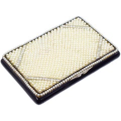 La Belle Epoque Antique Seed Pearl and platinum Vanity Case