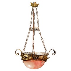 La Belle Èpoque, Antique Red Alabaster Chandelier, 1910