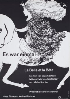 La Belle et la Bete c1960s German A1 Film Poster, Isolde Baumgart