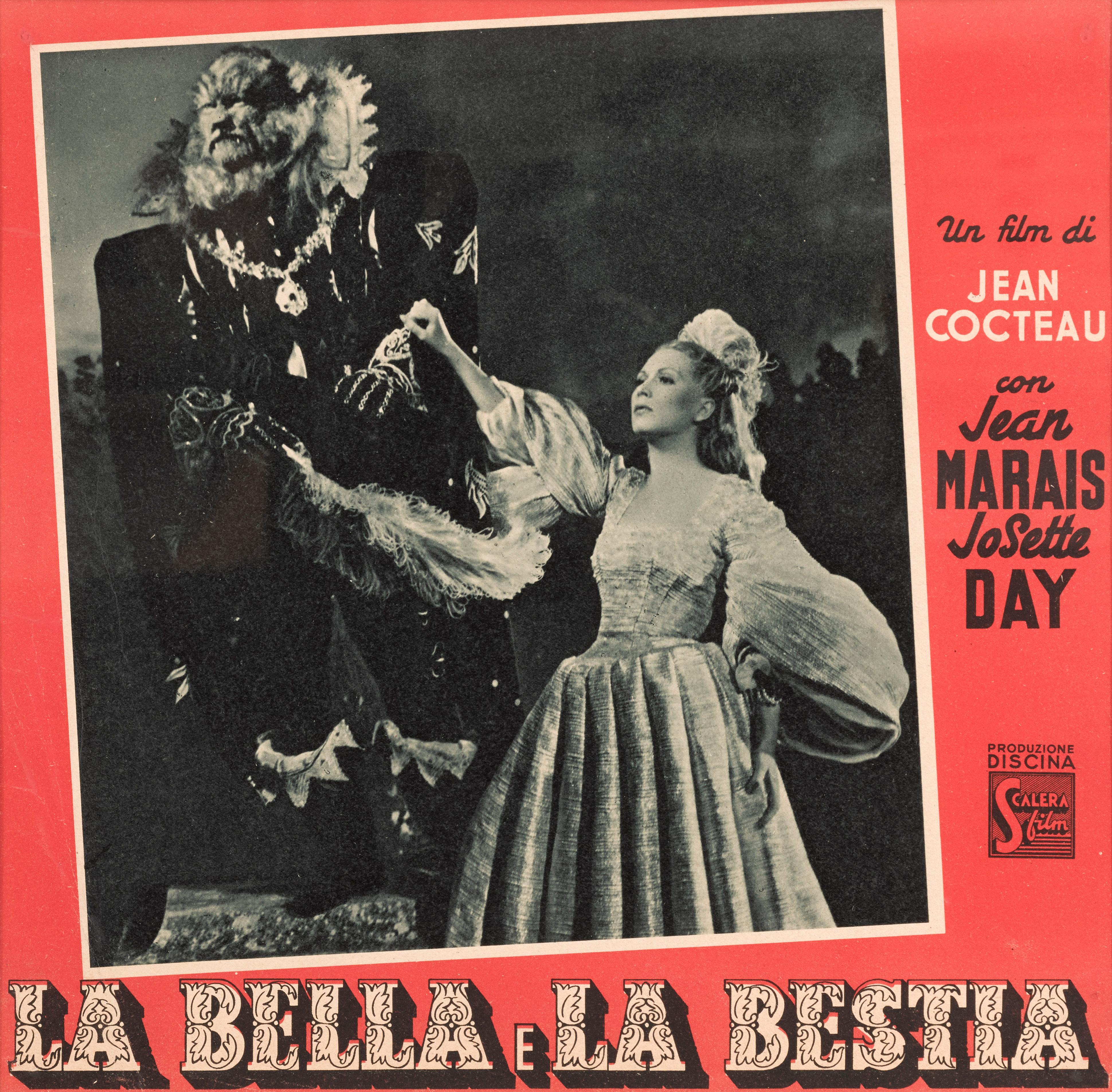 Carte de visite italienne originale du film fantastique classique de 1946.
Le film a eu sa première sortie italienne un an plus tard, en 1947.
Le roman de Gabrielle-Suzanne Barbot de Villeneuve, La Belle et la Bête, a été publié en France en 1740.