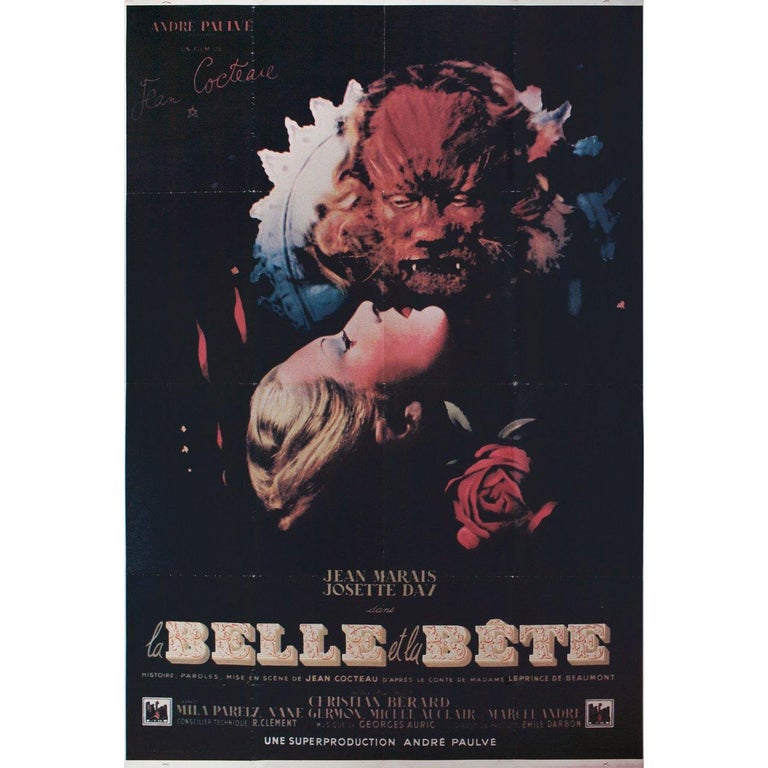 La belle et la bete R1980s French Grande Film Poster For Sale at 1stDibs | la  belle et la bete french movie, la bete film