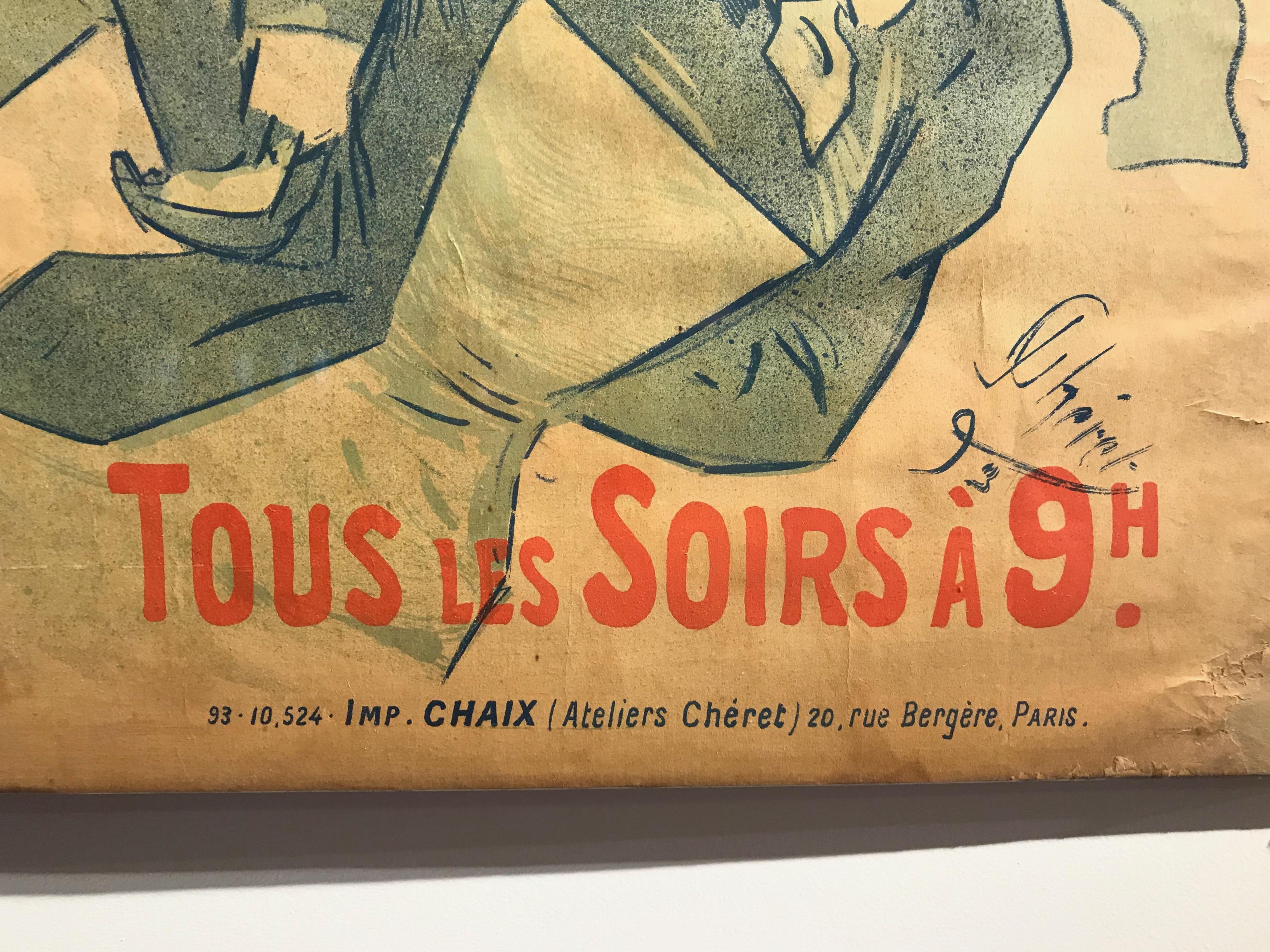 « La Bodinière », Théatre de La Tour Eiffel, affiche originale de style Art nouveau en vente 5