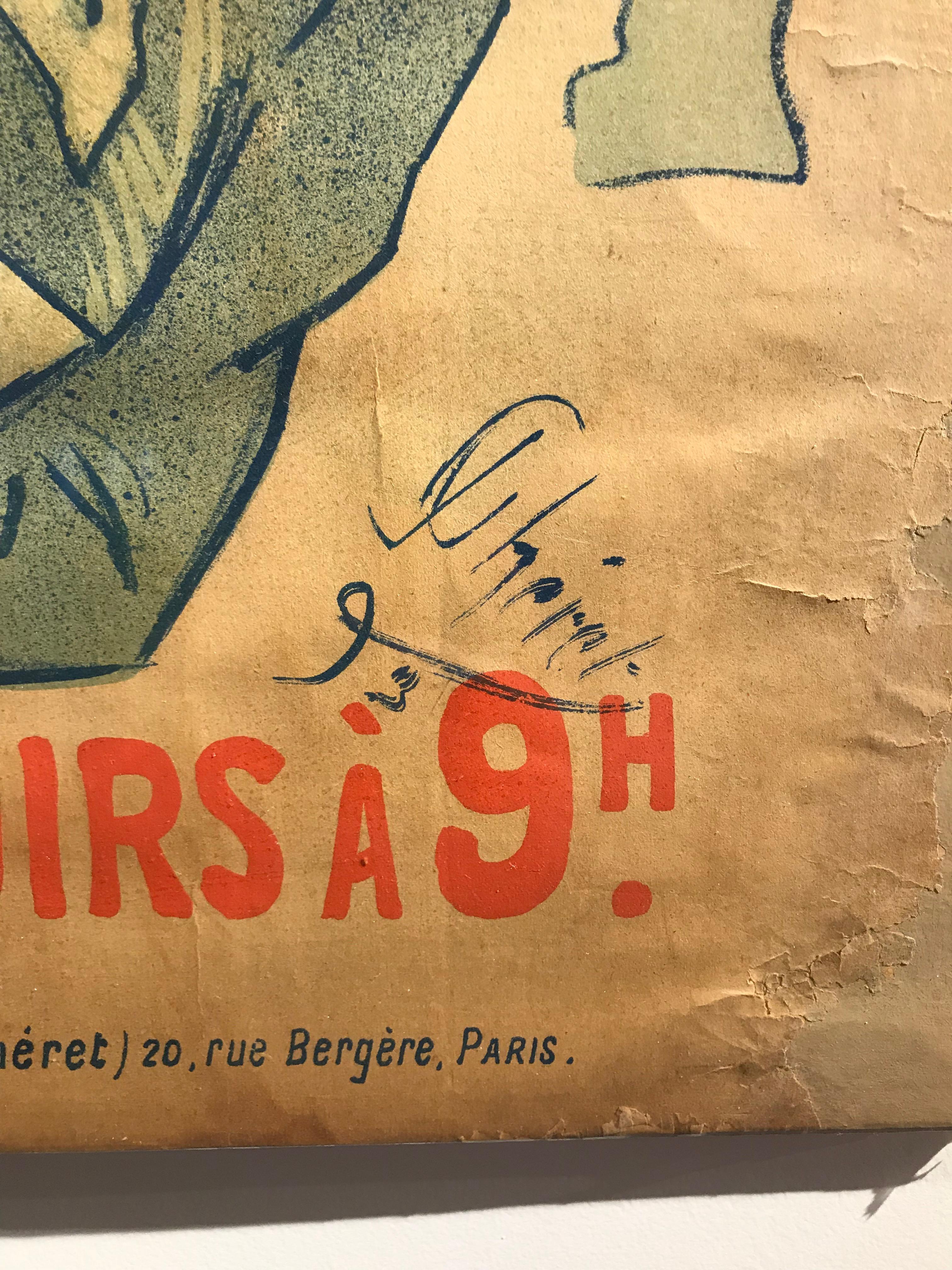 « La Bodinière », Théatre de La Tour Eiffel, affiche originale de style Art nouveau en vente 6