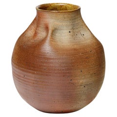 Vaso in ceramica sonteware marrone La Borne del XX secolo di Bruno H'rdy 1970