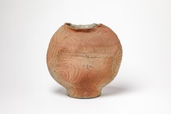 La Borne 20TH CENTURY DESIGN Vase en céramique en grès brun 1970