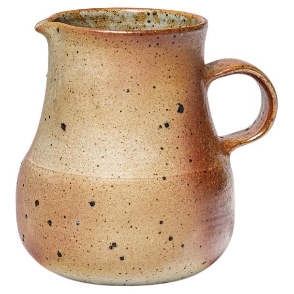 La Borne 20th century design 1960 brown and grey ceramic pitcher  For Sale