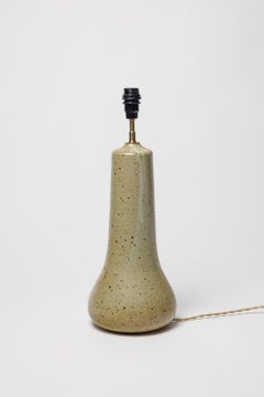 La Borne brown and black stoneware 20th century ceramic table lamp circa 1970