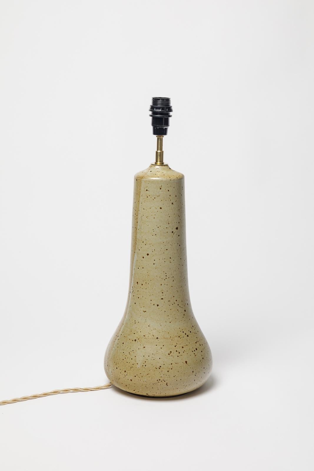 La Borne braunes und schwarzes Steinzeug 20. Jahrhundert Keramik Tischlampe um 1970 im Zustand „Hervorragend“ im Angebot in Neuilly-en- sancerre, FR