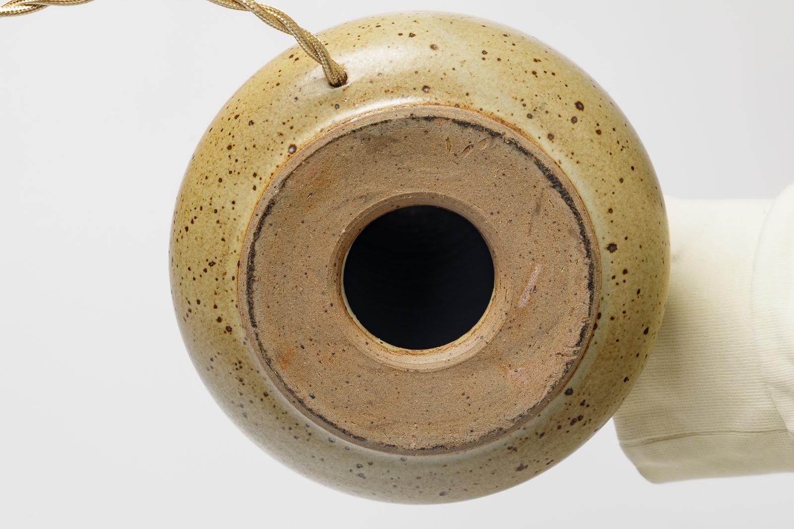 La Borne braunes und schwarzes Steinzeug 20. Jahrhundert Keramik Tischlampe um 1970 im Angebot 2