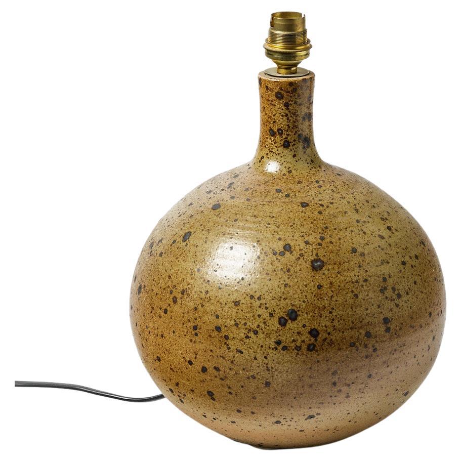 La Borne Brown Stoneware Ceramic Table Lamp 20th Century Design 1970 For Sale