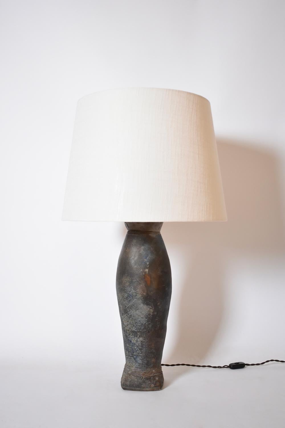 La Borne large stoneware oblong lamp , 1970s. en Excelente Estado en Lisboa, PT