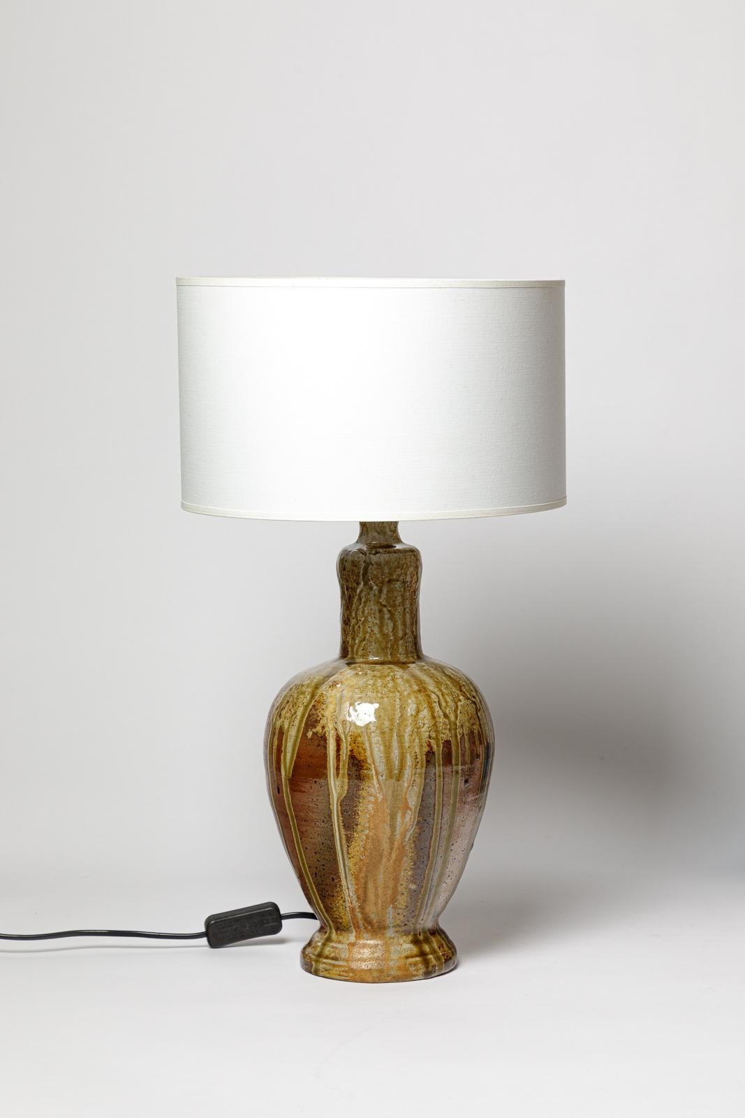 La Borne lampada da tavolo in ceramica del XX secolo fatta a mano, unica nel suo genere, con cottura a legna, 1970 design In condizioni ottime in vendita a Neuilly-en- sancerre, FR