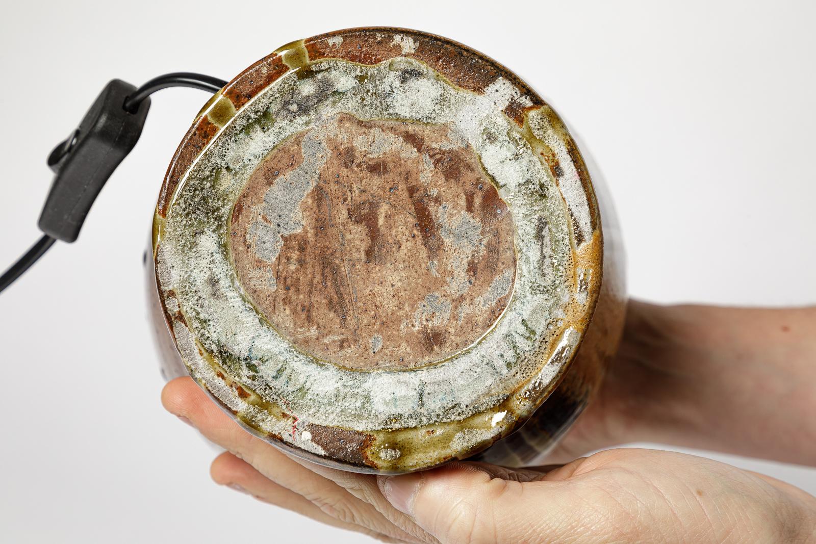 Ceramica La Borne lampada da tavolo in ceramica del XX secolo fatta a mano, unica nel suo genere, con cottura a legna, 1970 design in vendita