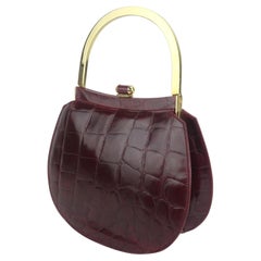 LA BOTTEGA Italian Leather Handbag With Gold Handle LA BOTTEGA Italian Leather Handbag With Gold Handle