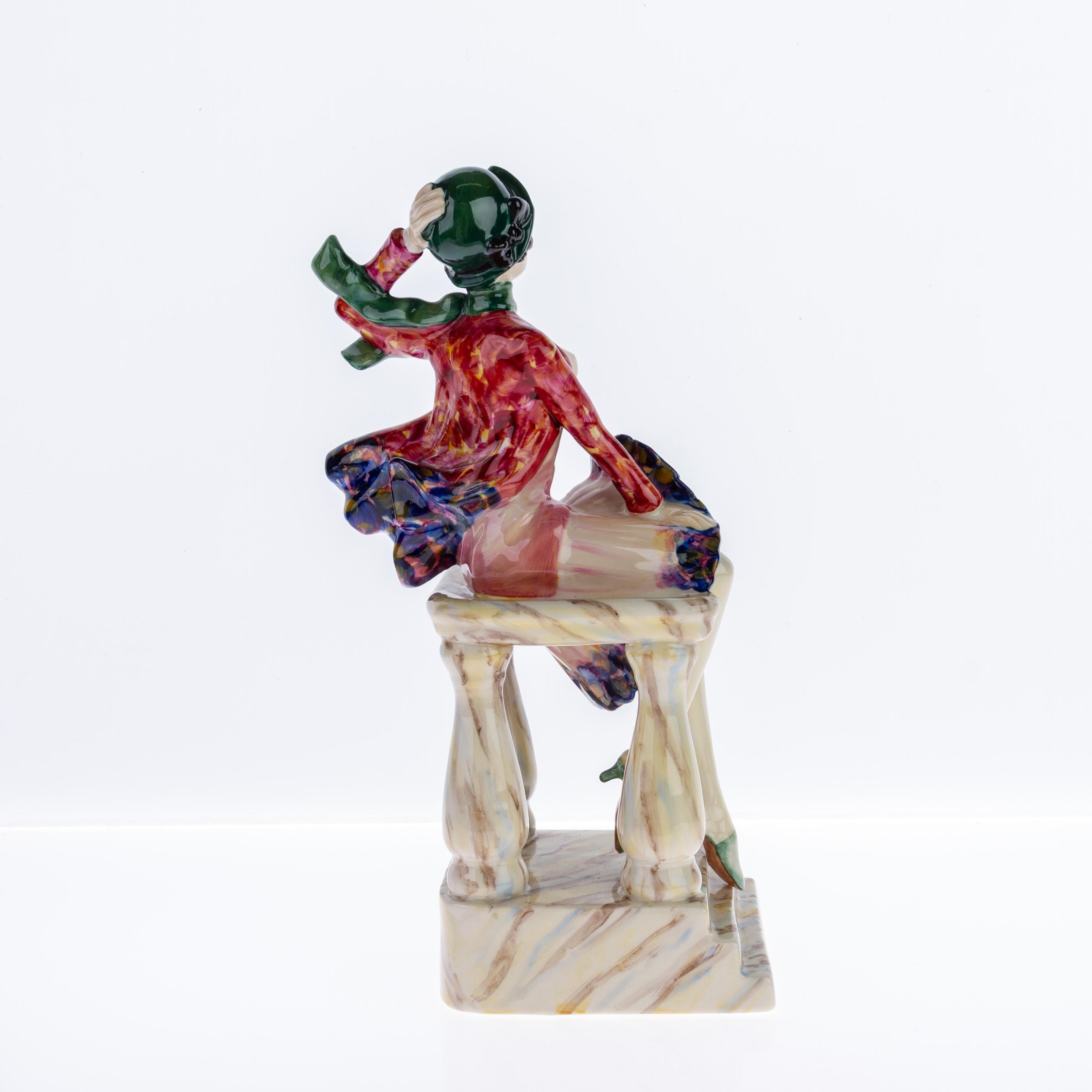 Sculpture « La Brise » Peggy Davies de style Art Déco figure en porcelaine Bon état - En vente à Nottingham, GB