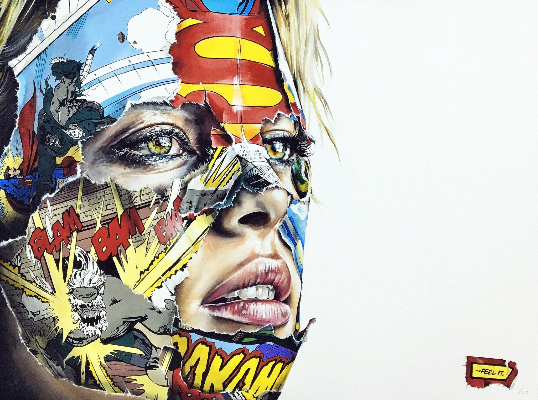 Limited edition print on Moab paper by contemporary Canadian artist Sandra Chevrier, from an edition of 200, signed and numbered by the artist. Professionally framed in a white shadowbox frame; unframed size 26 in x 34.5 in.
Sandra Chevrier