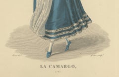 La Camargo – Hand-Colored Engraving of Famous Parisian Dancer, c.1900