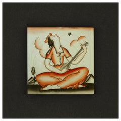 Piastrella in ceramica "La Canzone", disegnata da Giò Ponti per Richard Ginori, Italia anni '30