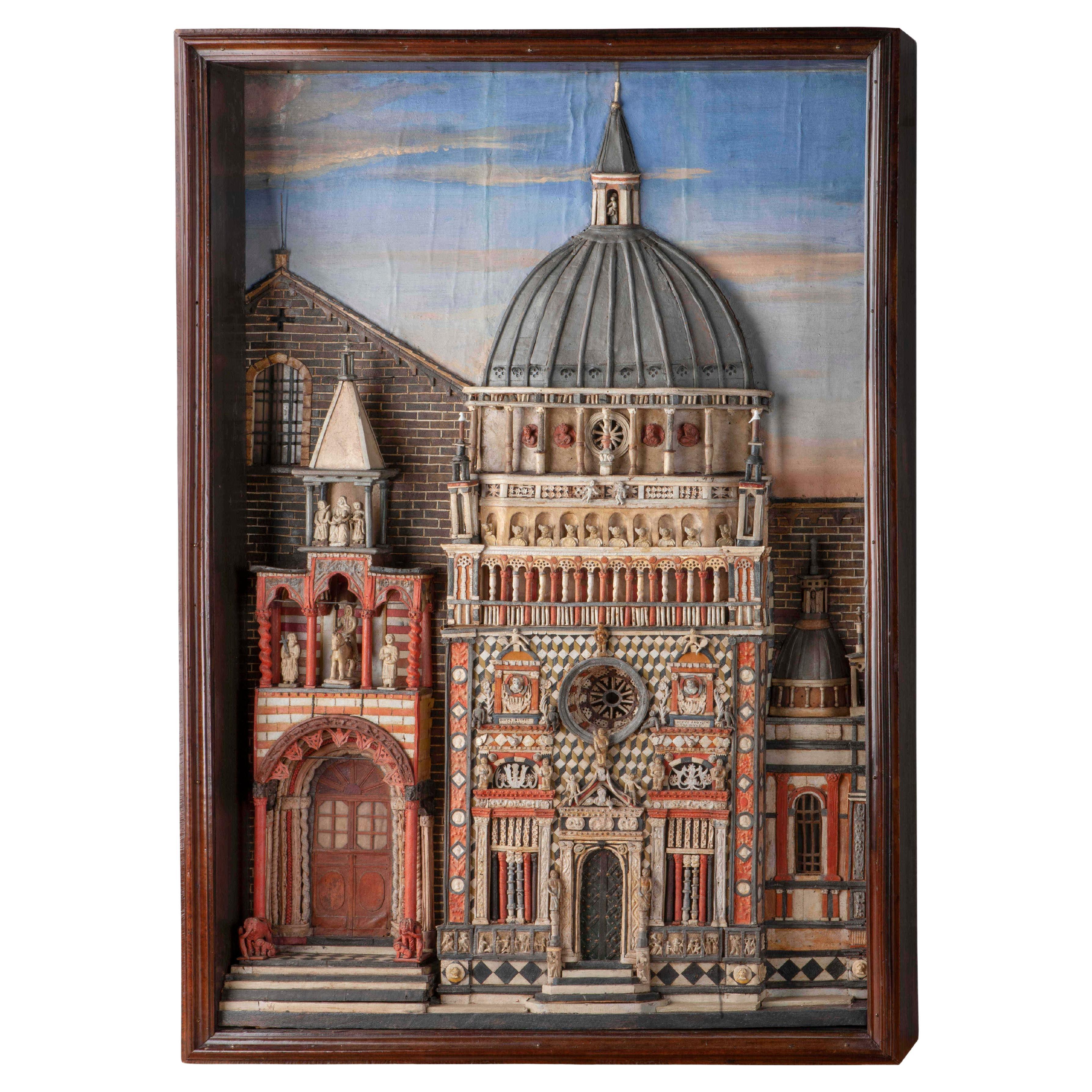 The Colleoni Chapel - Model made of wood, paper, tablet and various materials. For Sale