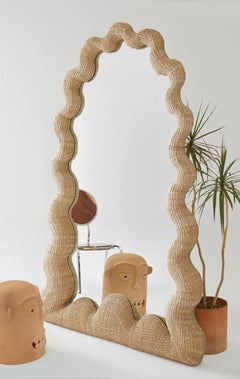 La Celebracion Floor Mirror in Hand Woven Natural Fiber