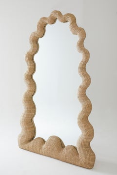 La Celebración Natural Floor Mirror in Chuspata Fiber by Joyful Objects Yes!