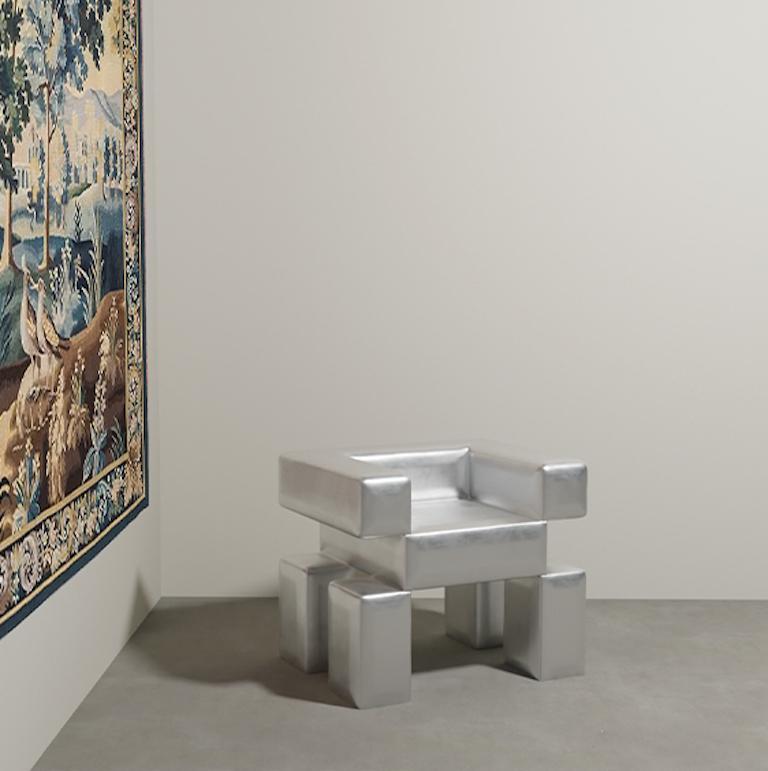 Space Age La Chair Sculptural Contemporary 'Silver' For Sale
