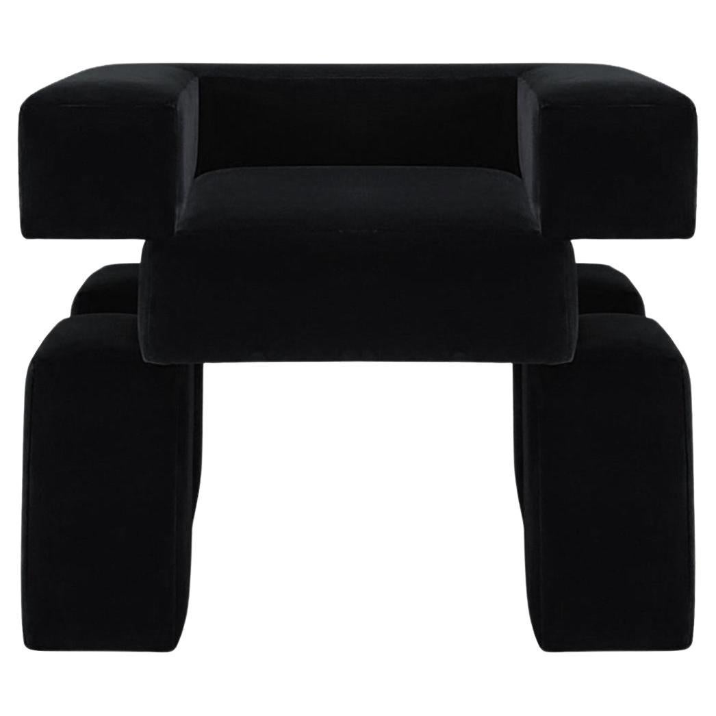 La Chair Sculptural Velvet Contemporary 'Black'