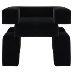 La Chair Sculptural Velvet Contemporary 'Black'