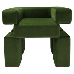 La Chair Sculptural Velvet Contemporary 'Olive/Green' (en anglais)