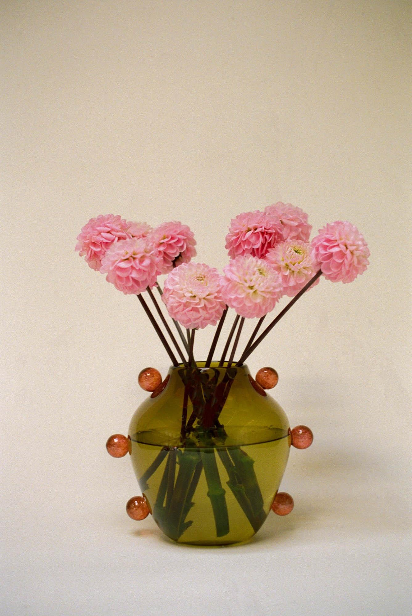 American La Chaleur Hand Blown Glass Vase by Sophie Lou Jacobsen For Sale
