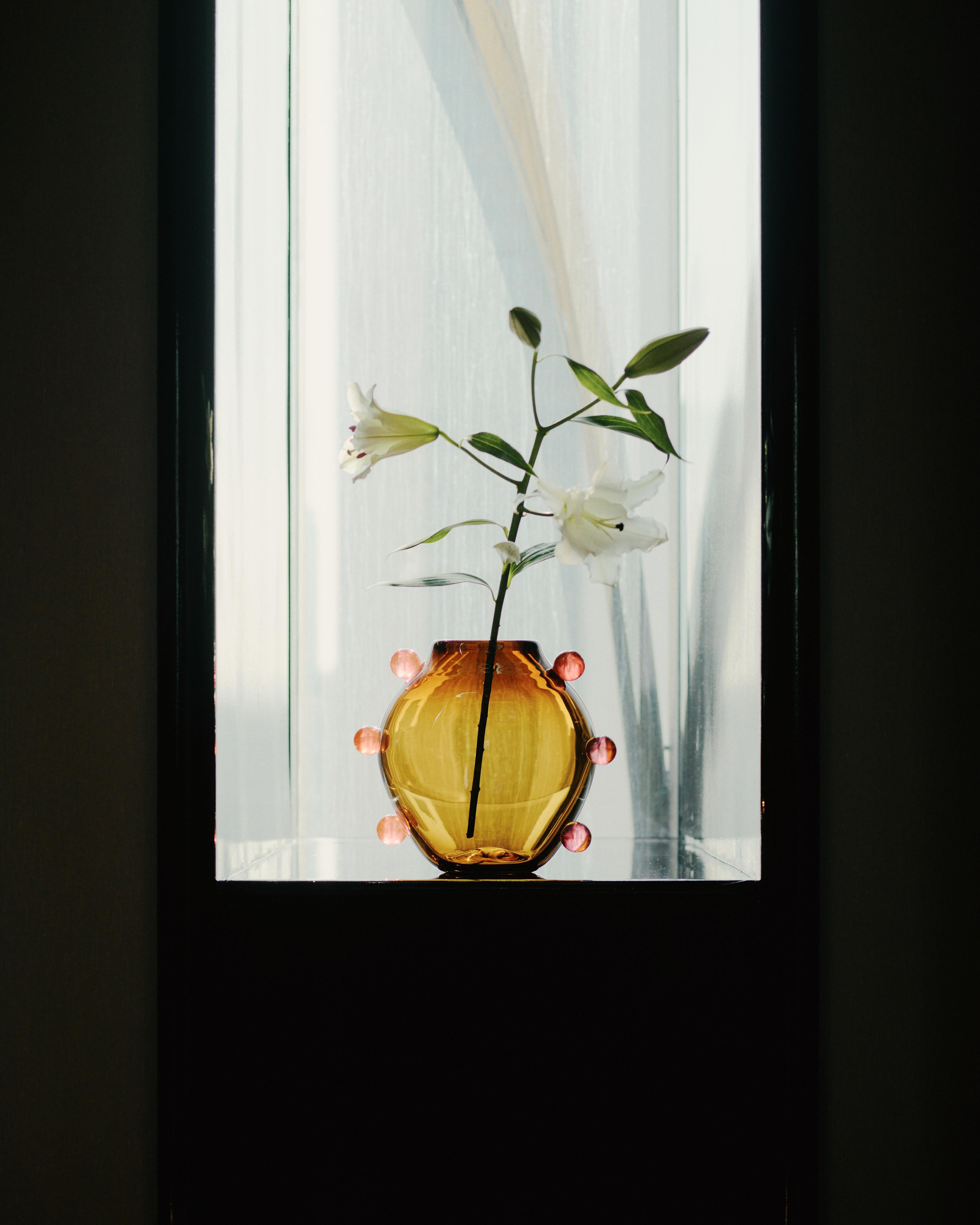 Contemporary La Chaleur Hand Blown Glass Vase by Sophie Lou Jacobsen For Sale