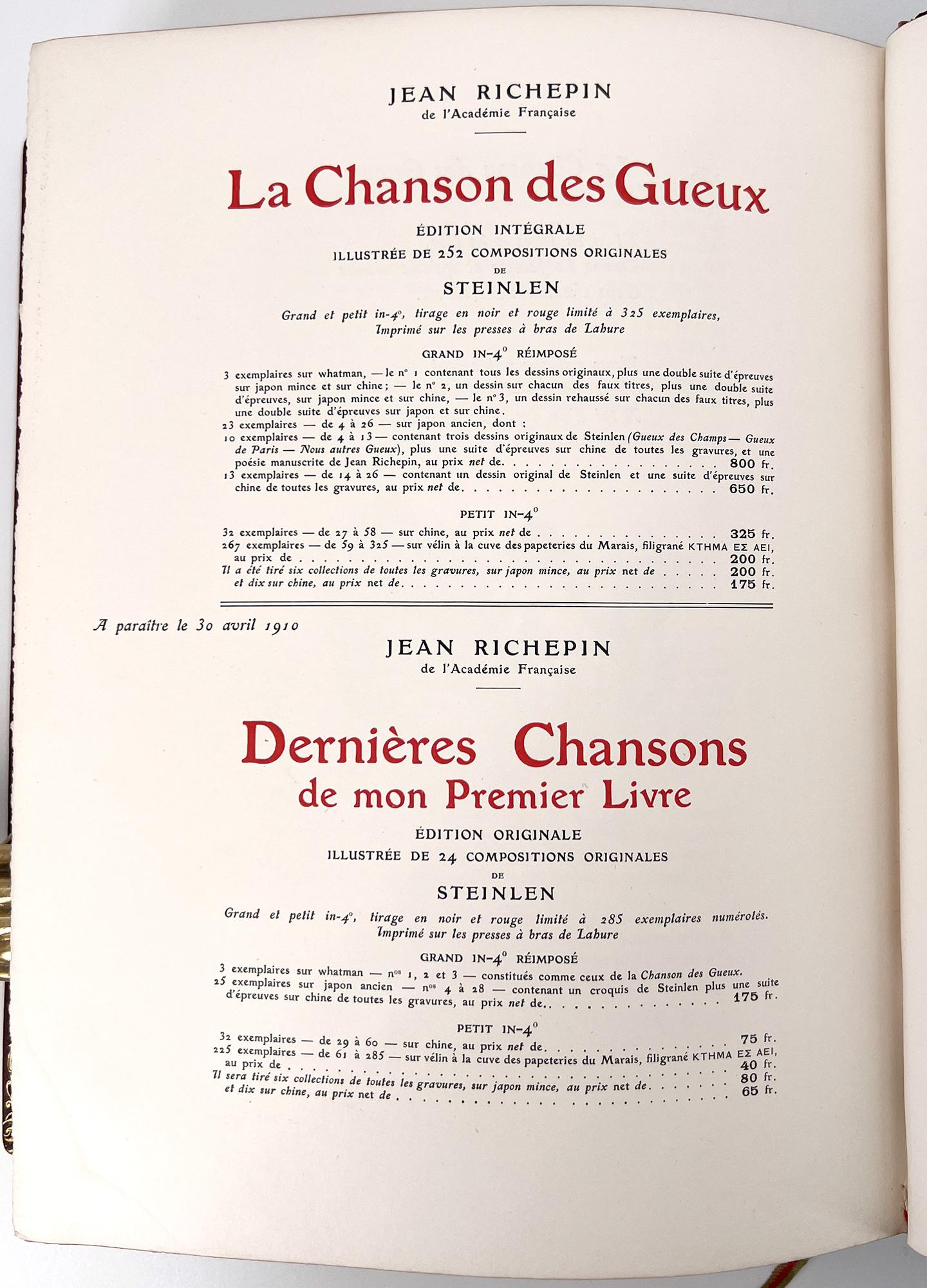 La Chanson des Gueux de J. Richepin avec des illustrations de Théophile Steinlen en vente 9
