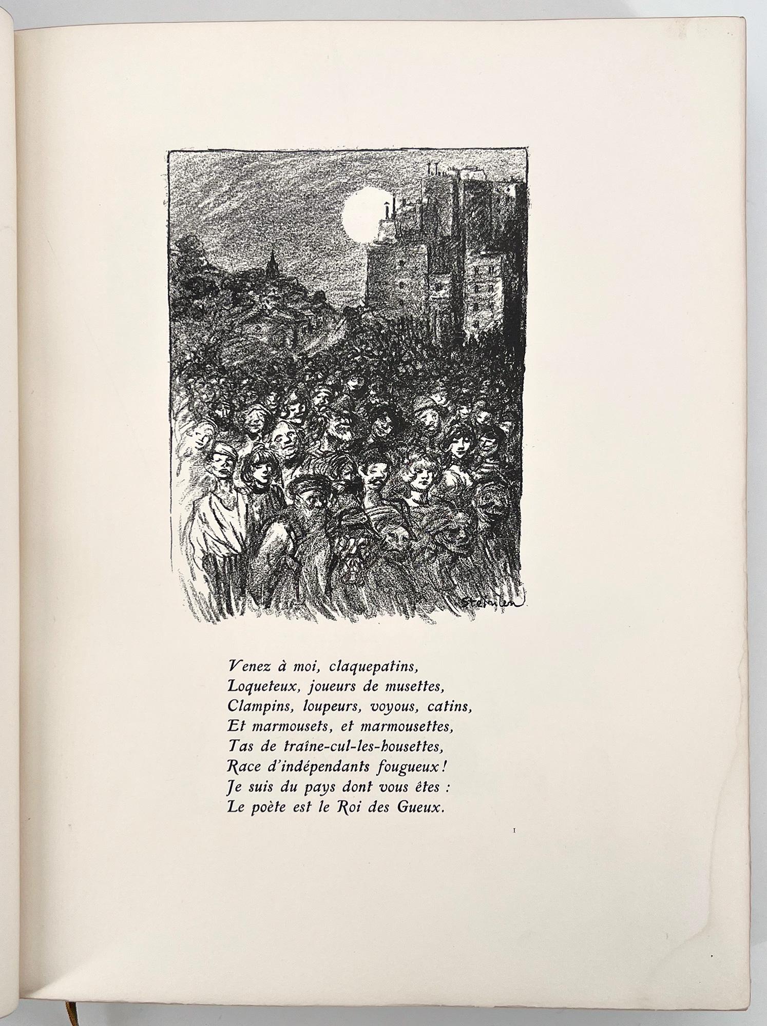 Cuir La Chanson des Gueux de J. Richepin avec des illustrations de Théophile Steinlen en vente