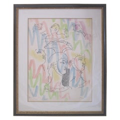 "La Chapelle St. Pierre" Lithographie encadrée de Jean Cocteau