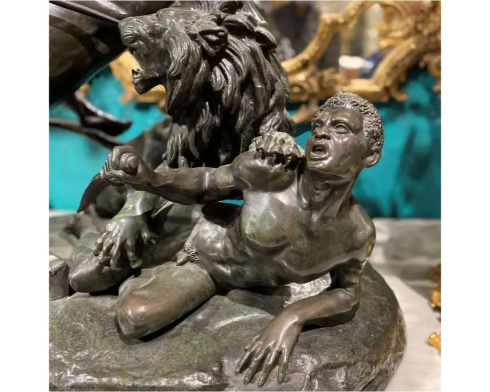 ' La Chasse Au Lion ', Sculpture monumentale en bronze d'après Aime Millet en vente 3