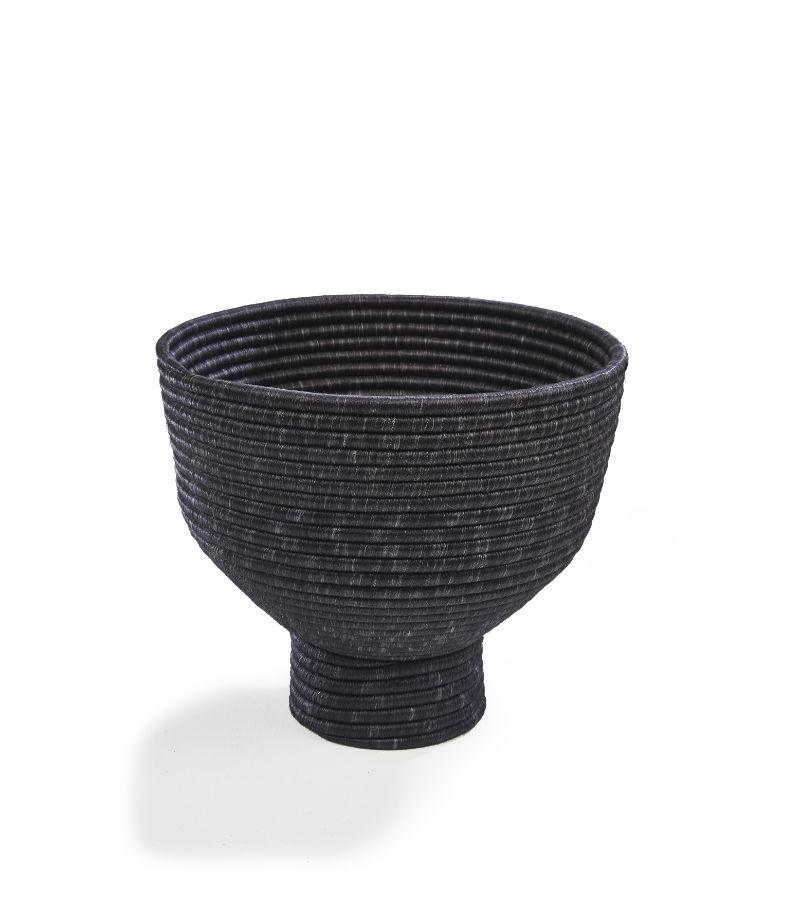 La Che pot by Sebastian Herkner
Materials: 100% fique fibers from Furcraea leaves from Furcraea leaves. 
Technique: Hand-woven in Colombia. 
Dimensions: diameter 45 cm x width 24 x height 45 cm 
Available in colors: black, verde, bronce, cuerda.